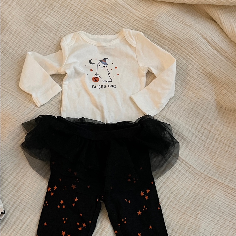 Carter's White and Black Halloween Kids Matching Set